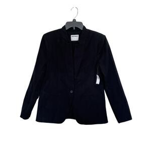 NWT Old Navy Women’s Black One Button Blazer Size Medium Office Business Casual